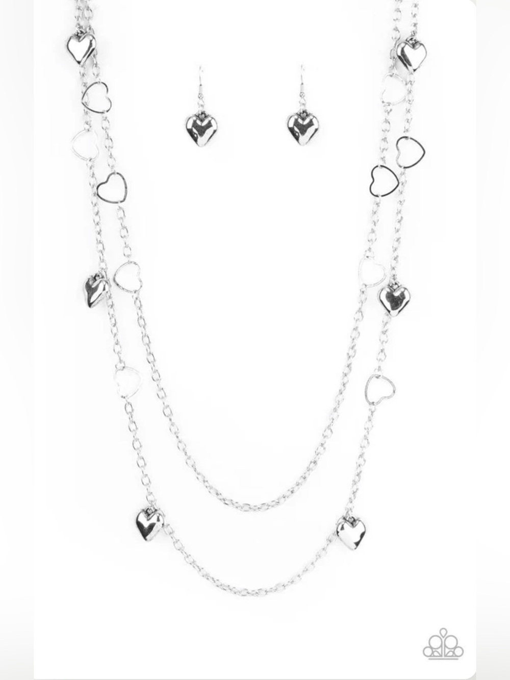 Paparazzi chicly Cupid set silver necklace New